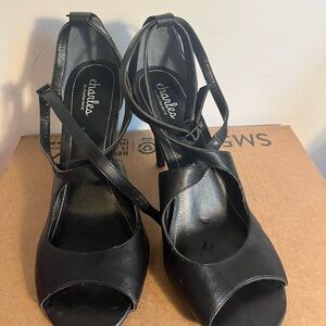 Black Peep Toe Pumps Size 10